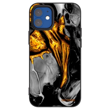 Picasee husă neagră din silicon pentru Apple iPhone 12 mini - Black Gold