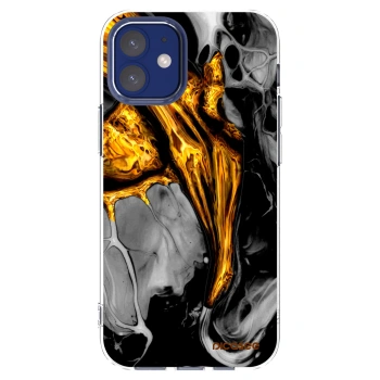 Picasee husă transparentă din silicon pentru Apple iPhone 12 mini - Black Gold