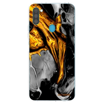 Picasee husă transparentă din silicon pentru Samsung Galaxy M11 - Black Gold