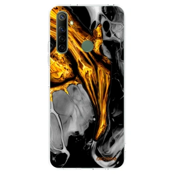 Picasee husă transparentă din silicon pentru Realme 6i - Black Gold