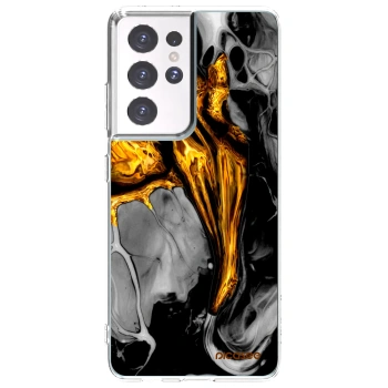 Picasee husă transparentă din silicon pentru Samsung Galaxy S21 Ultra 5G G998B - Black Gold