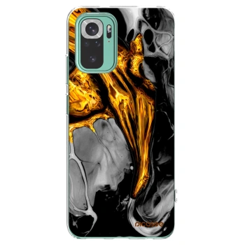 Picasee husă transparentă din silicon pentru Xiaomi Redmi Note 10 Pro - Black Gold