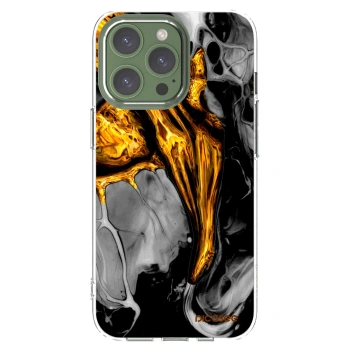 Picasee husă transparentă din silicon pentru Apple iPhone 13 Pro - Black Gold