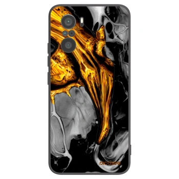 Picasee husă neagră din silicon pentru Xiaomi Poco F3 - Black Gold