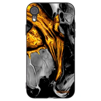 Picasee husă neagră din silicon pentru Apple iPhone XR - Black Gold
