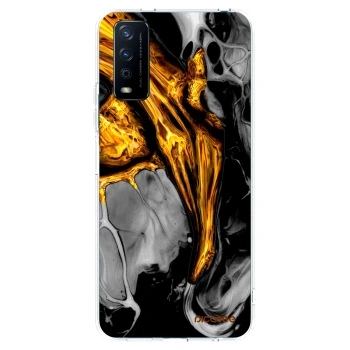 Picasee husă transparentă din silicon pentru Vivo Y11s - Black Gold