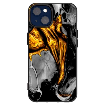 Picasee husă neagră din silicon pentru Apple iPhone 14 - Black Gold