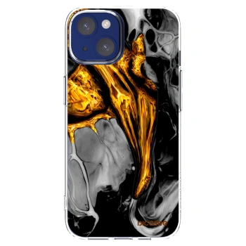 Picasee husă transparentă din silicon pentru Apple iPhone 14 - Black Gold