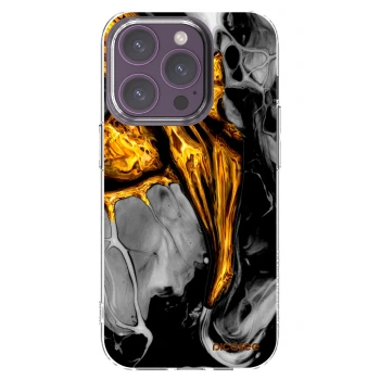 Picasee husă transparentă din silicon pentru Apple iPhone 14 Pro - Black Gold