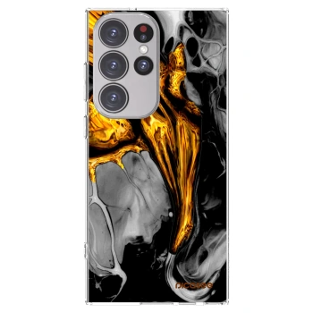 Picasee husă transparentă din silicon pentru Samsung Galaxy S23 Ultra 5G - Black Gold