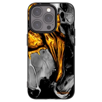 Picasee husă neagră din silicon pentru Apple iPhone 15 Pro - Black Gold
