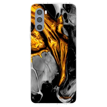 Picasee husă transparentă din silicon pentru Motorola Moto G62 - Black Gold