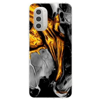 Picasee husă transparentă din silicon pentru Motorola Moto G51 - Black Gold