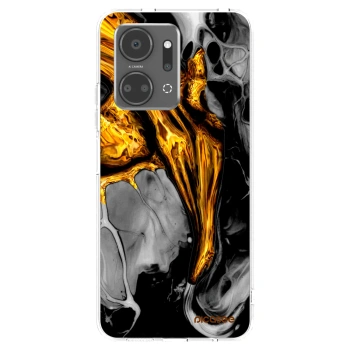 Picasee husă transparentă din silicon pentru Honor X7a - Black Gold