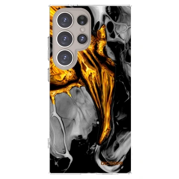 Picasee husă transparentă din silicon pentru Samsung Galaxy S24 Ultra S928B 5G - Black Gold