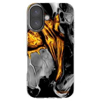 Picasee husă transparentă din silicon pentru Apple iPhone 16 - Black Gold