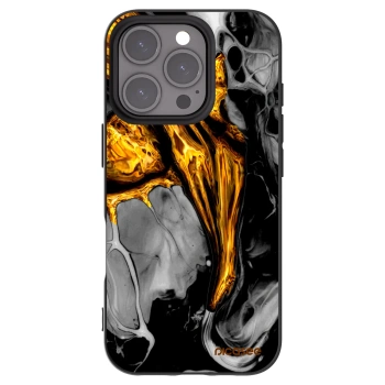 Picasee husă neagră din silicon pentru Apple iPhone 16 Pro - Black Gold