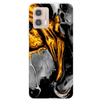 Picasee husă transparentă din silicon pentru Motorola Moto G53 5G - Black Gold