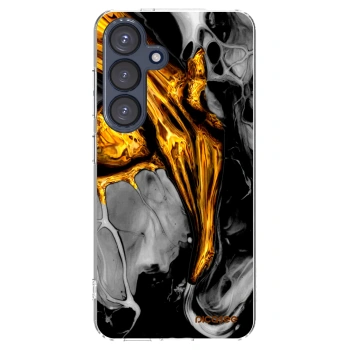 Picasee husă transparentă din silicon pentru Samsung Galaxy S25 5G - Black Gold