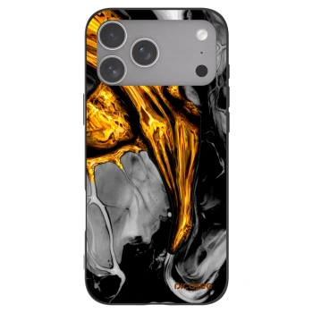 Picasee husă neagră din silicon pentru Apple iPhone 18 Pro Max - Black Gold