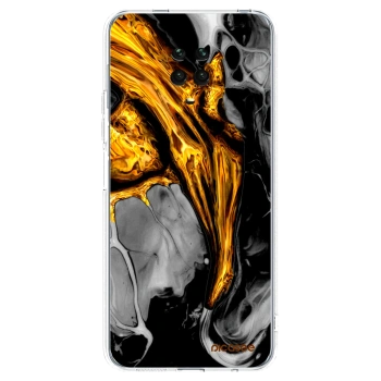 Picasee husă transparentă din silicon pentru Xiaomi Redmi Note 9 Pro - Black Gold