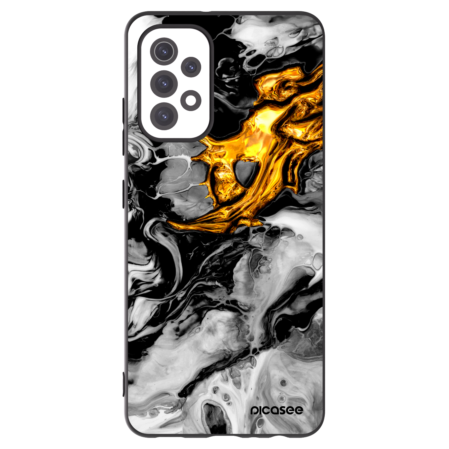 Picasee husă neagră din silicon pentru Samsung Galaxy A32 5G A326B - Black Gold 2
