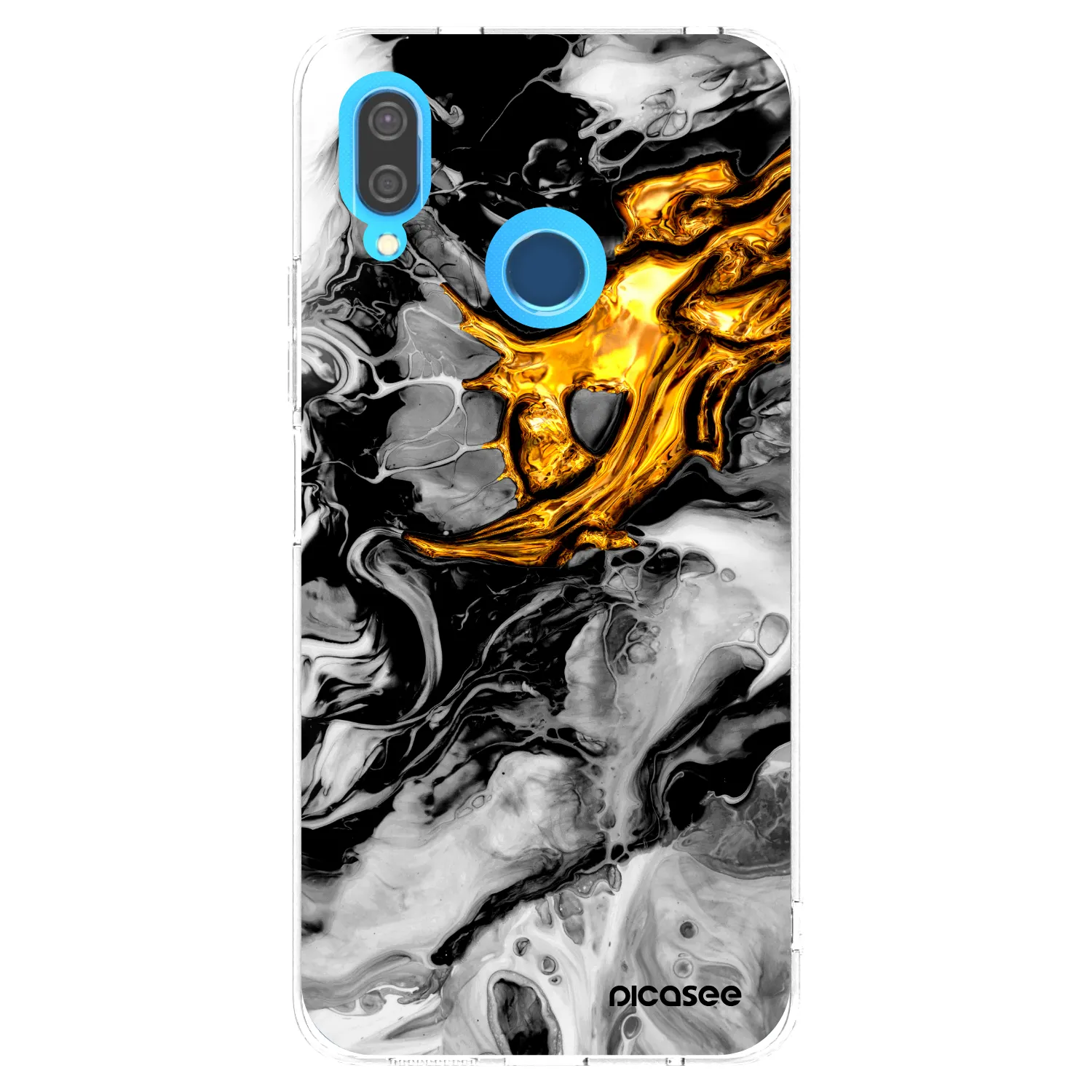 Picasee husă transparentă din silicon pentru Huawei P20 Lite - Black Gold 2