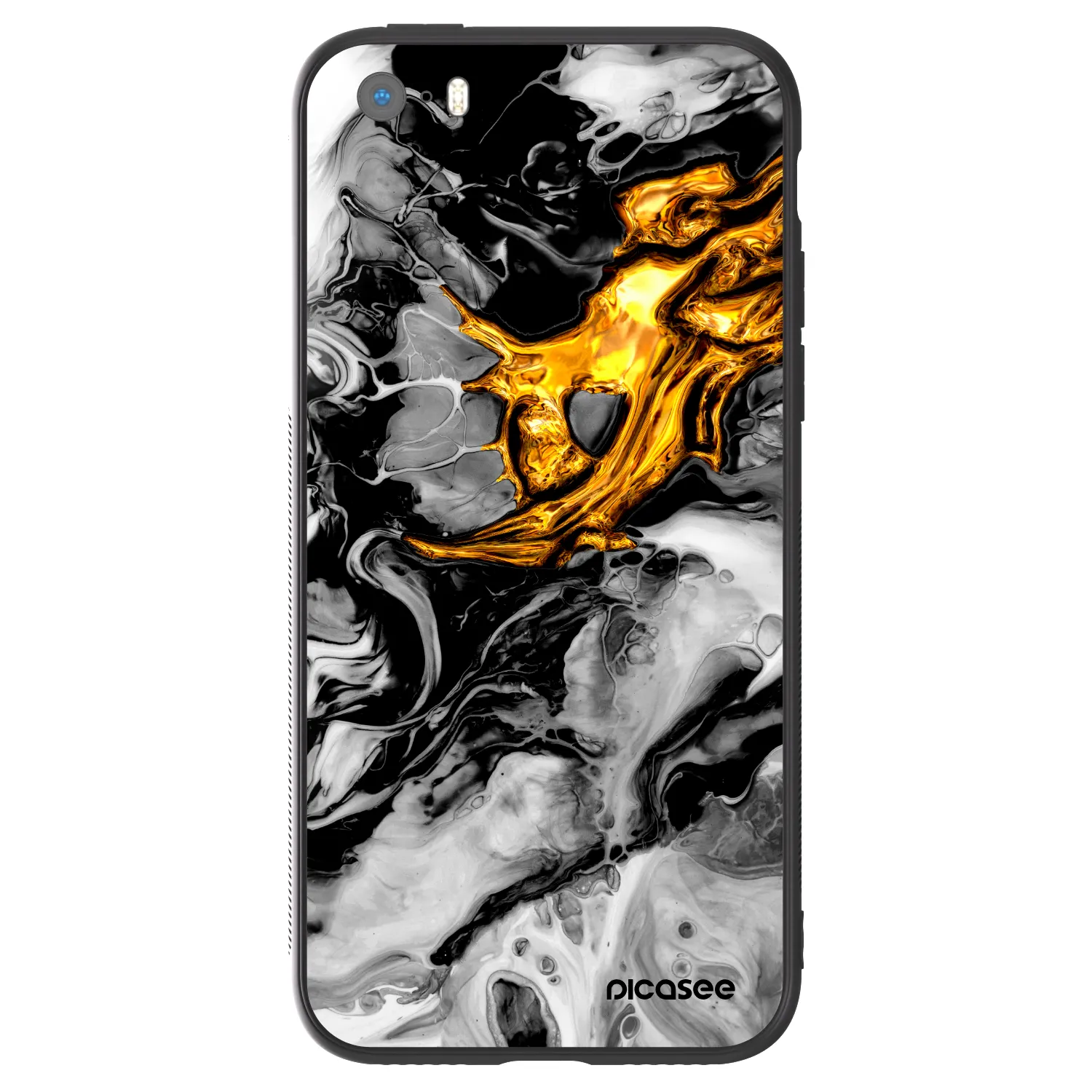 Picasee ULTIMATE CASE pentru Apple iPhone 5/5S/SE - Black Gold 2