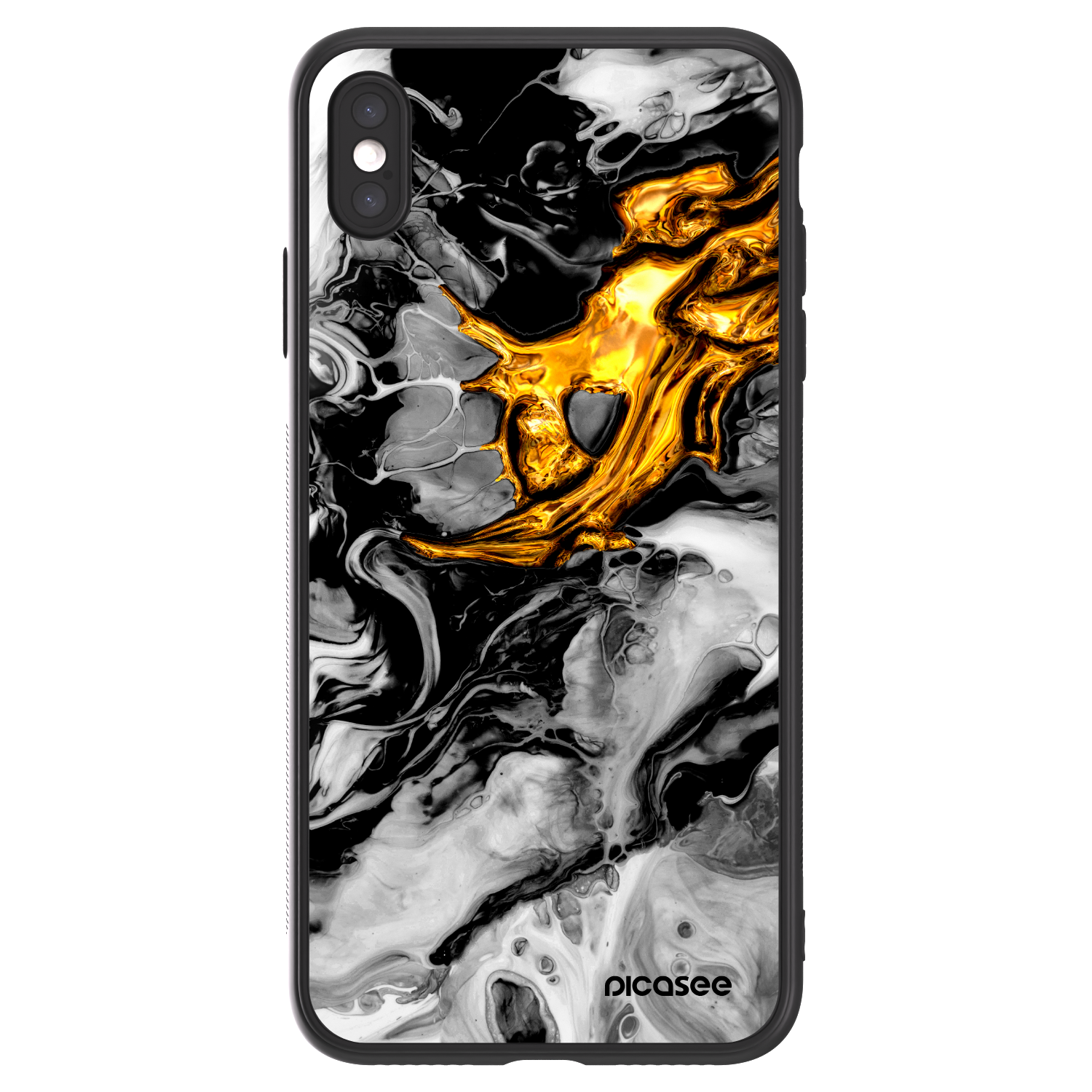 Picasee ULTIMATE CASE pentru Apple iPhone XS Max - Black Gold 2
