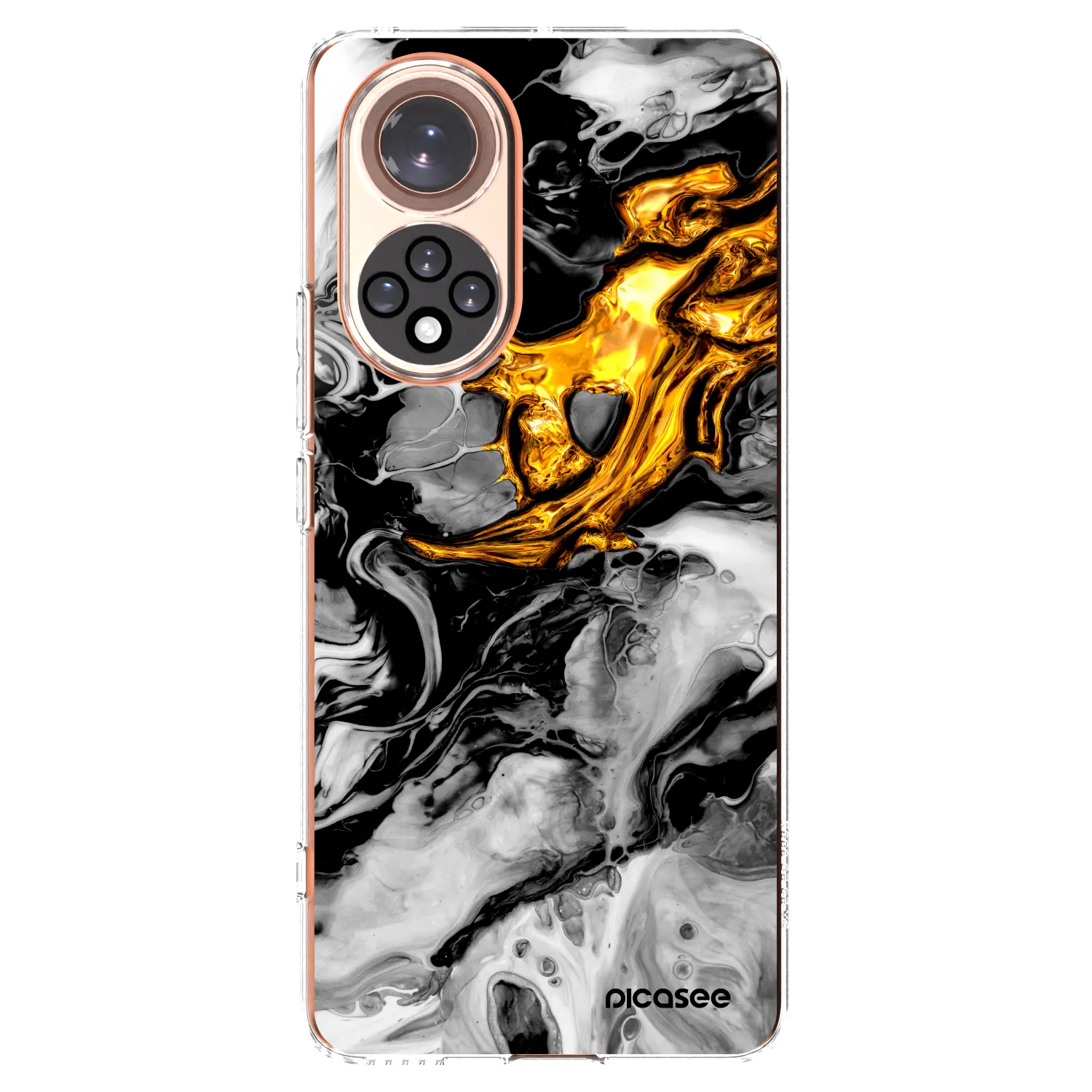 Picasee husă transparentă din silicon pentru Huawei Nova 9 - Black Gold 2