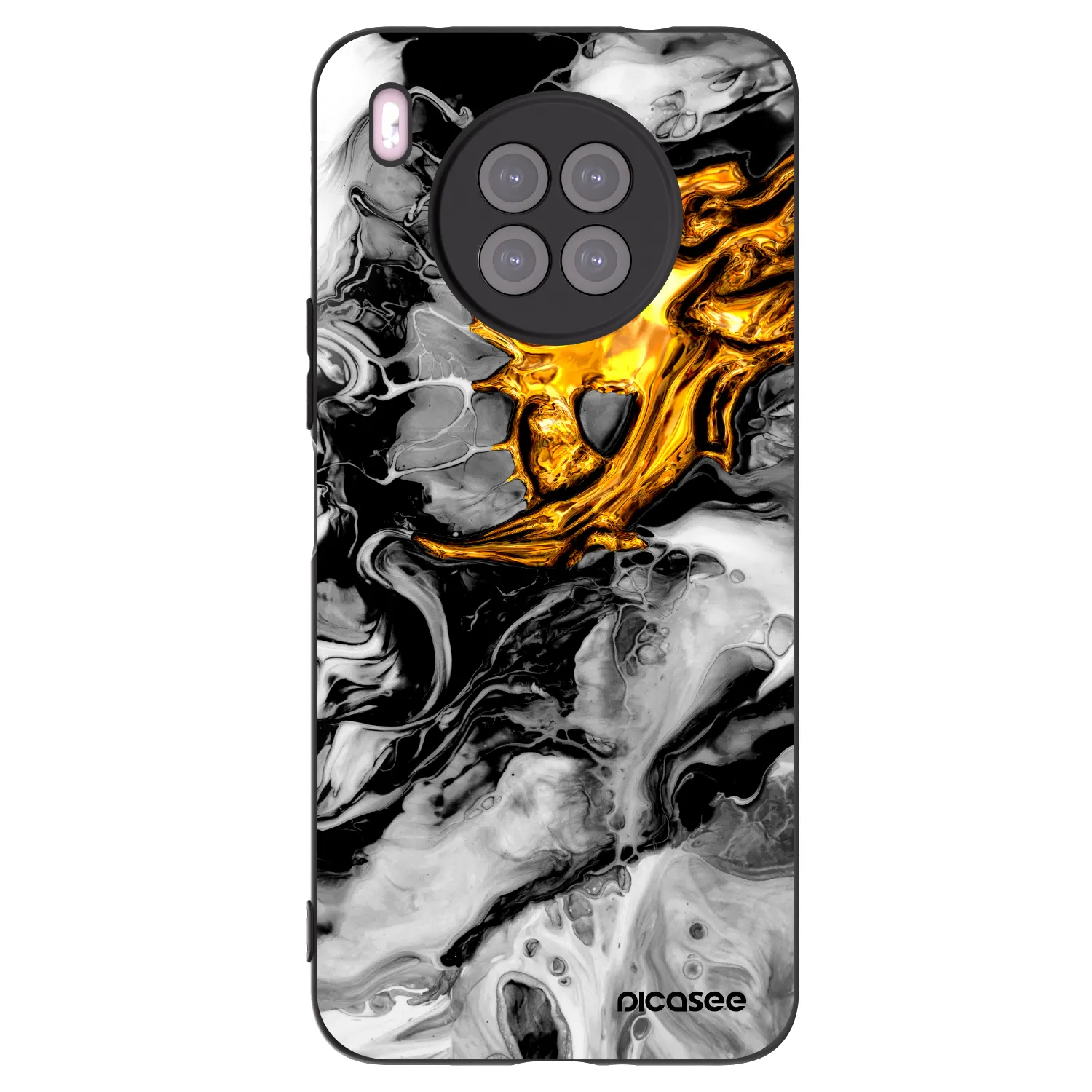 Picasee husă neagră din silicon pentru Huawei Nova 8i - Black Gold 2