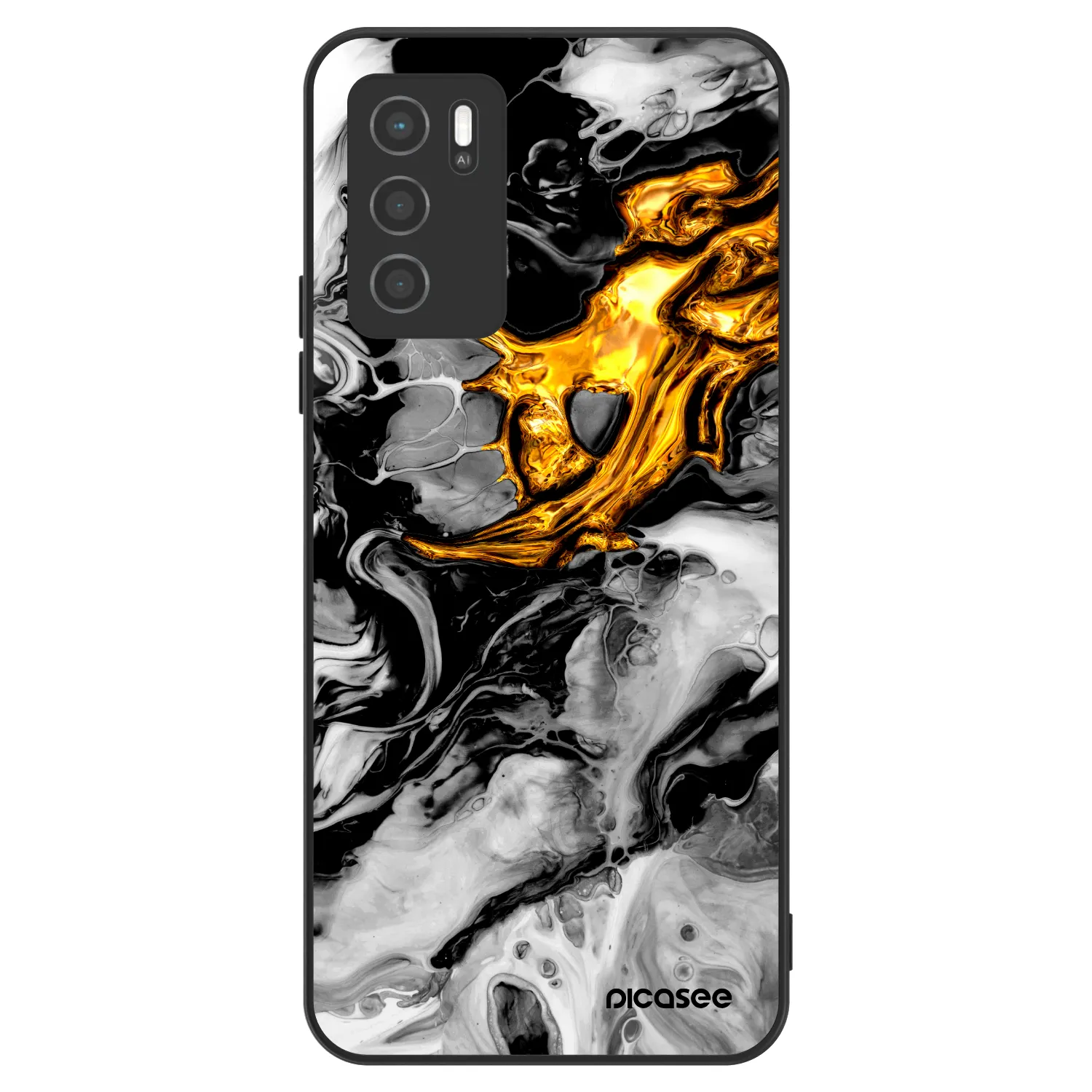 Picasee ULTIMATE CASE pentru OPPO A16s - Black Gold 2