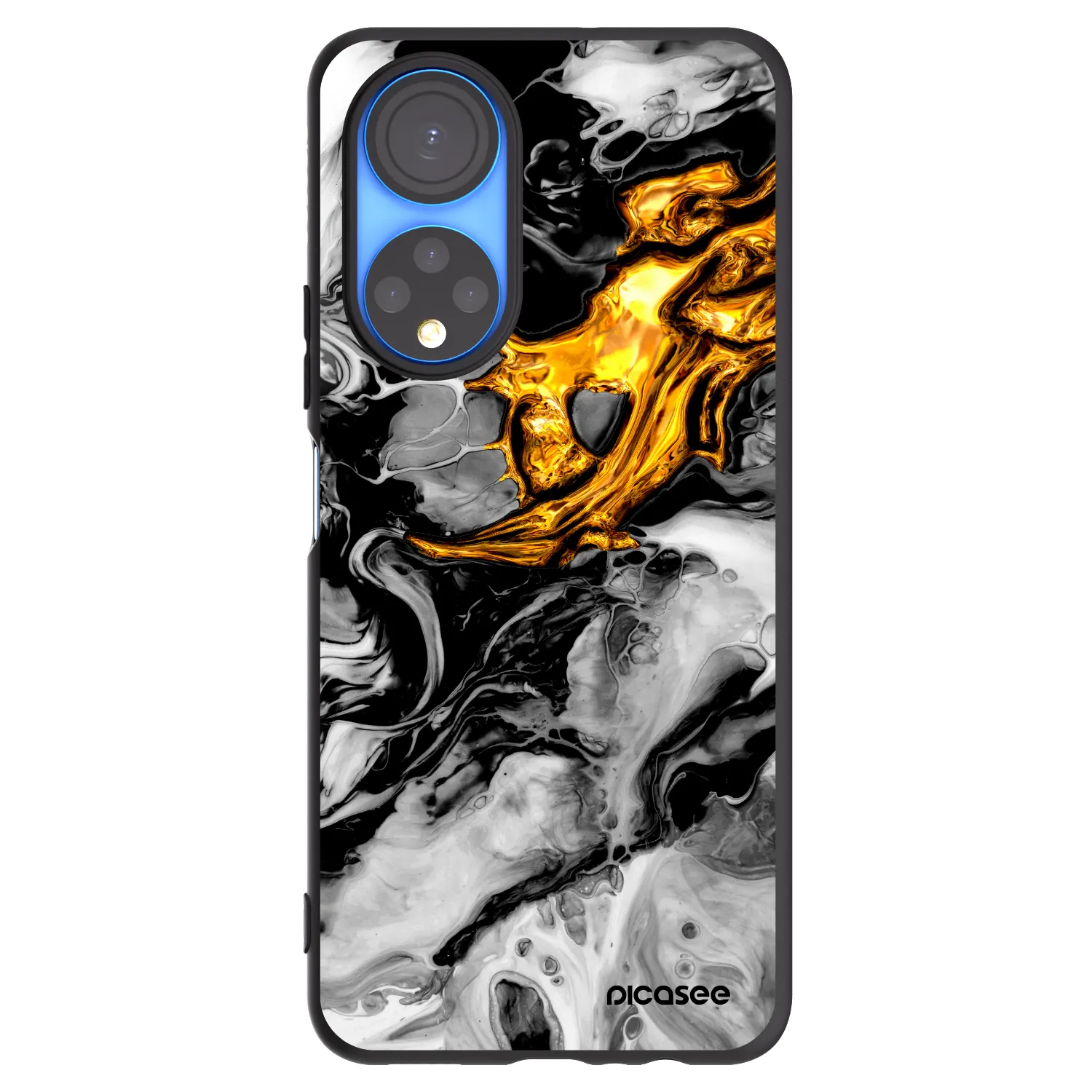 Picasee husă neagră din silicon pentru Honor X7 - Black Gold 2