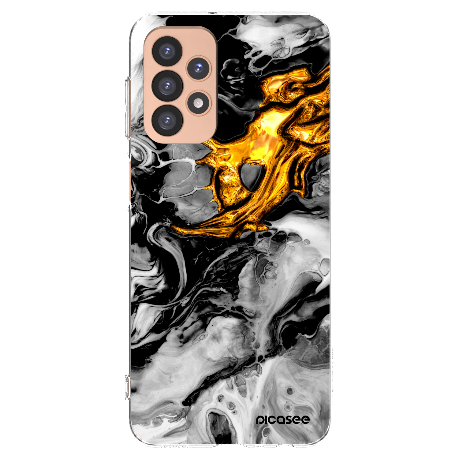Picasee husă transparentă din silicon pentru Samsung Galaxy A23 A236B 5G - Black Gold 2