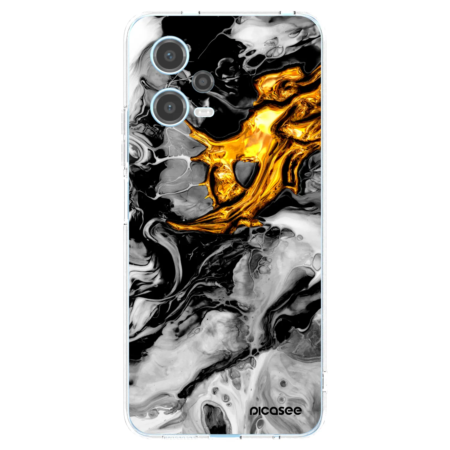Picasee husă transparentă din silicon pentru Xiaomi Redmi Note 12 5G - Black Gold 2