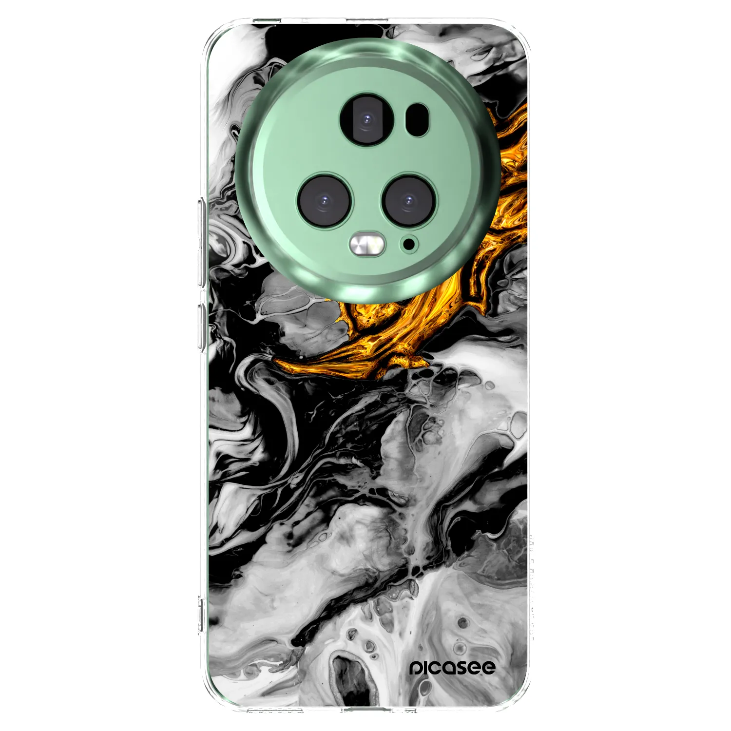 Picasee husă transparentă din silicon pentru Honor Magic5 Pro - Black Gold 2