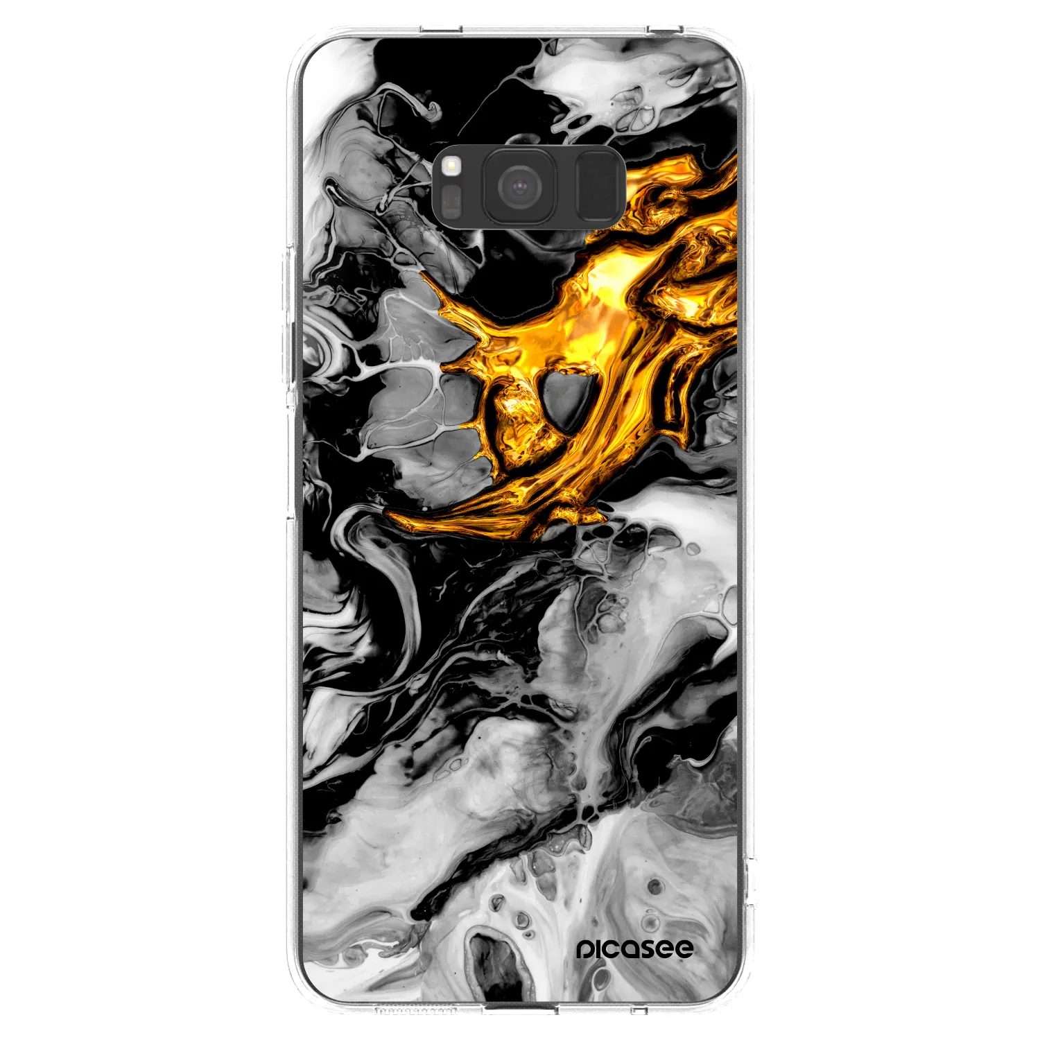 Picasee husă transparentă din silicon pentru Samsung Galaxy S8 G950F - Black Gold 2