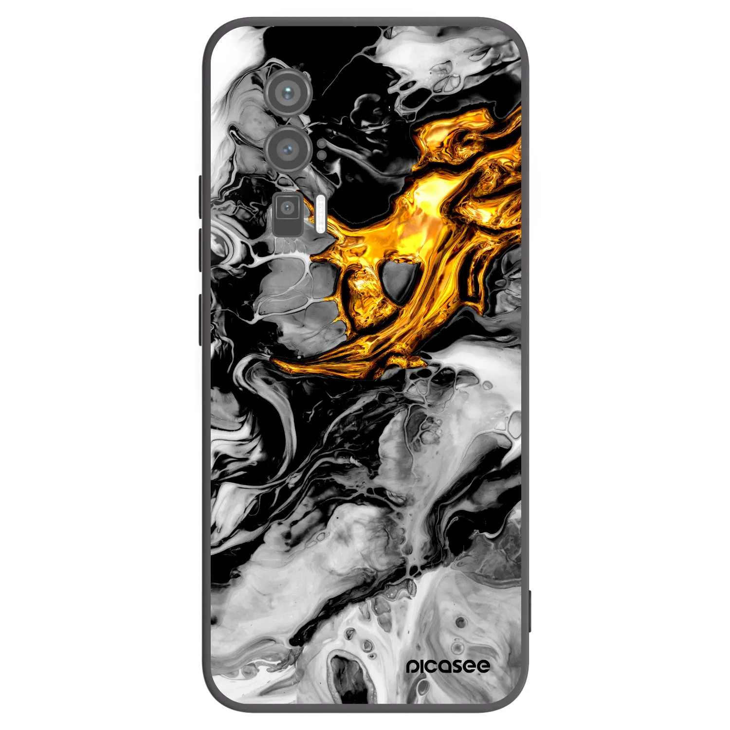 Picasee husă neagră din silicon pentru Xiaomi Poco F5 Pro 5G - Black Gold 2