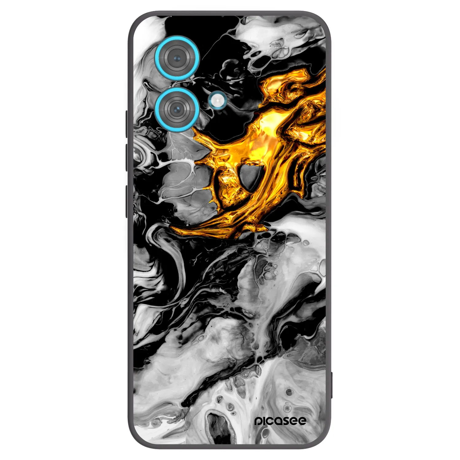 Picasee husă neagră din silicon pentru Motorola Edge 40 Neo - Black Gold 2