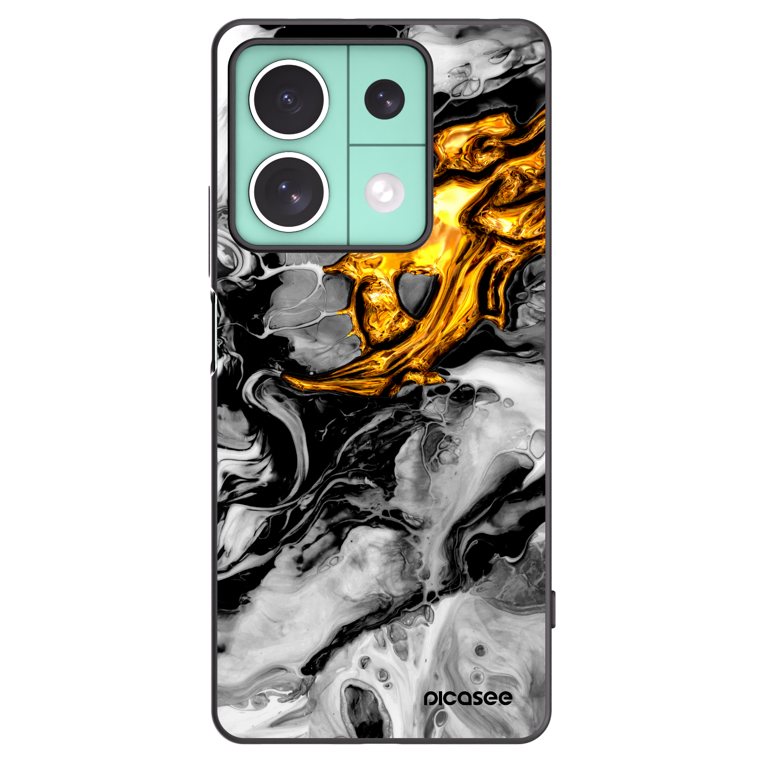 Picasee husă neagră din silicon pentru Xiaomi Redmi Note 13 5G - Black Gold 2