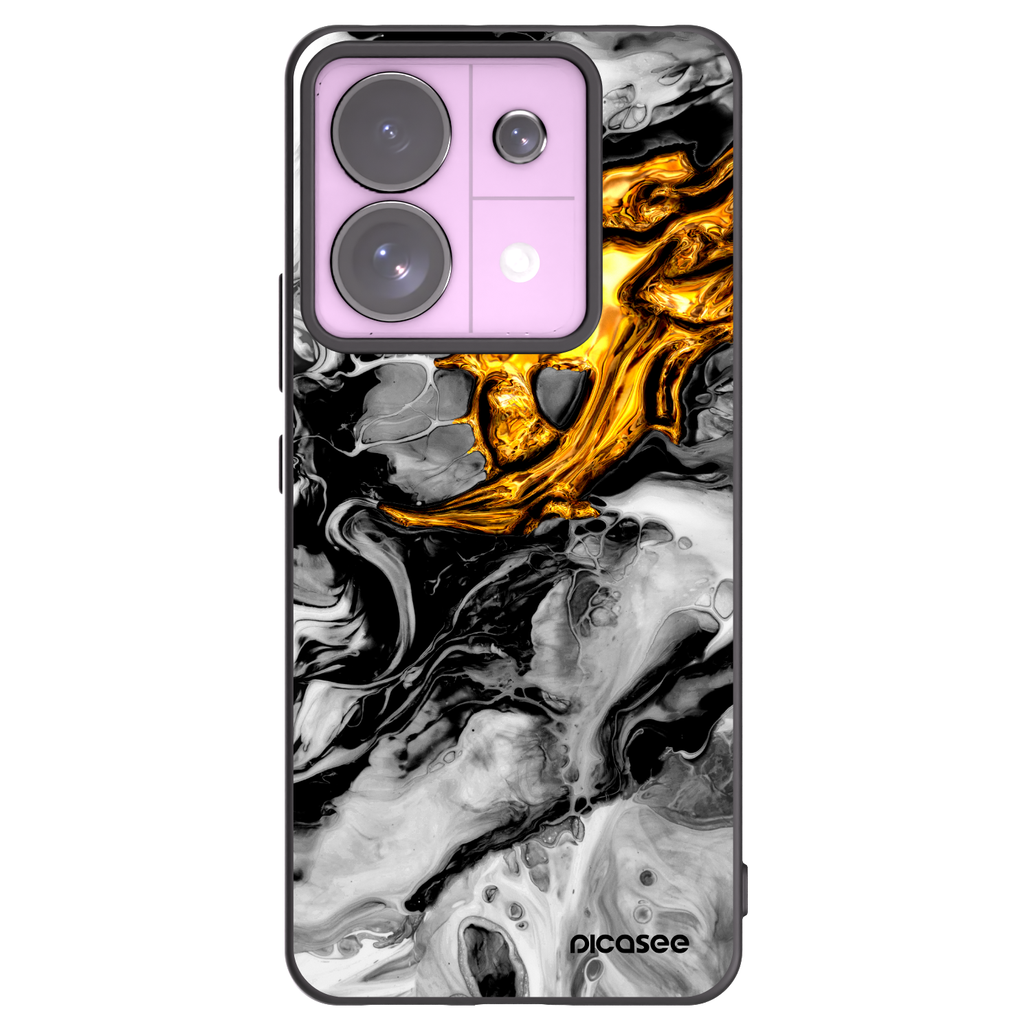 Picasee husă neagră din silicon pentru Xiaomi Redmi Note 13 Pro 5G - Black Gold 2