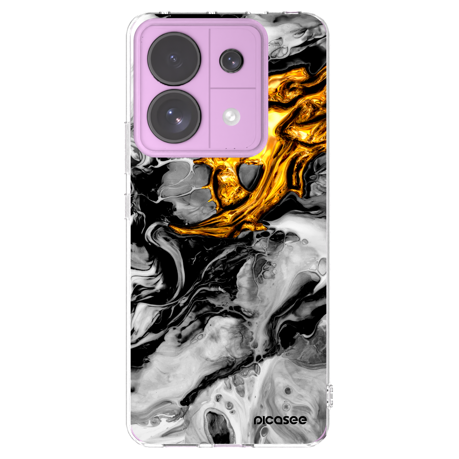 Picasee husă transparentă din silicon pentru Xiaomi Redmi Note 13 Pro 5G - Black Gold 2