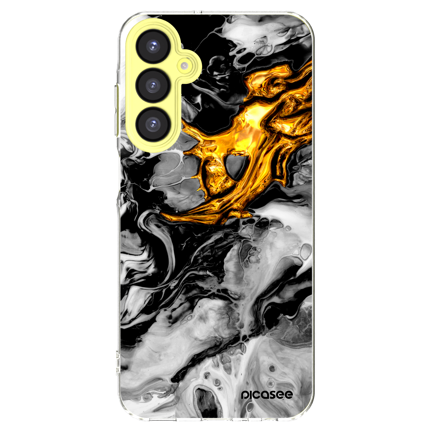 Picasee husă transparentă din silicon pentru Samsung Galaxy A25 A256B 5G - Black Gold 2