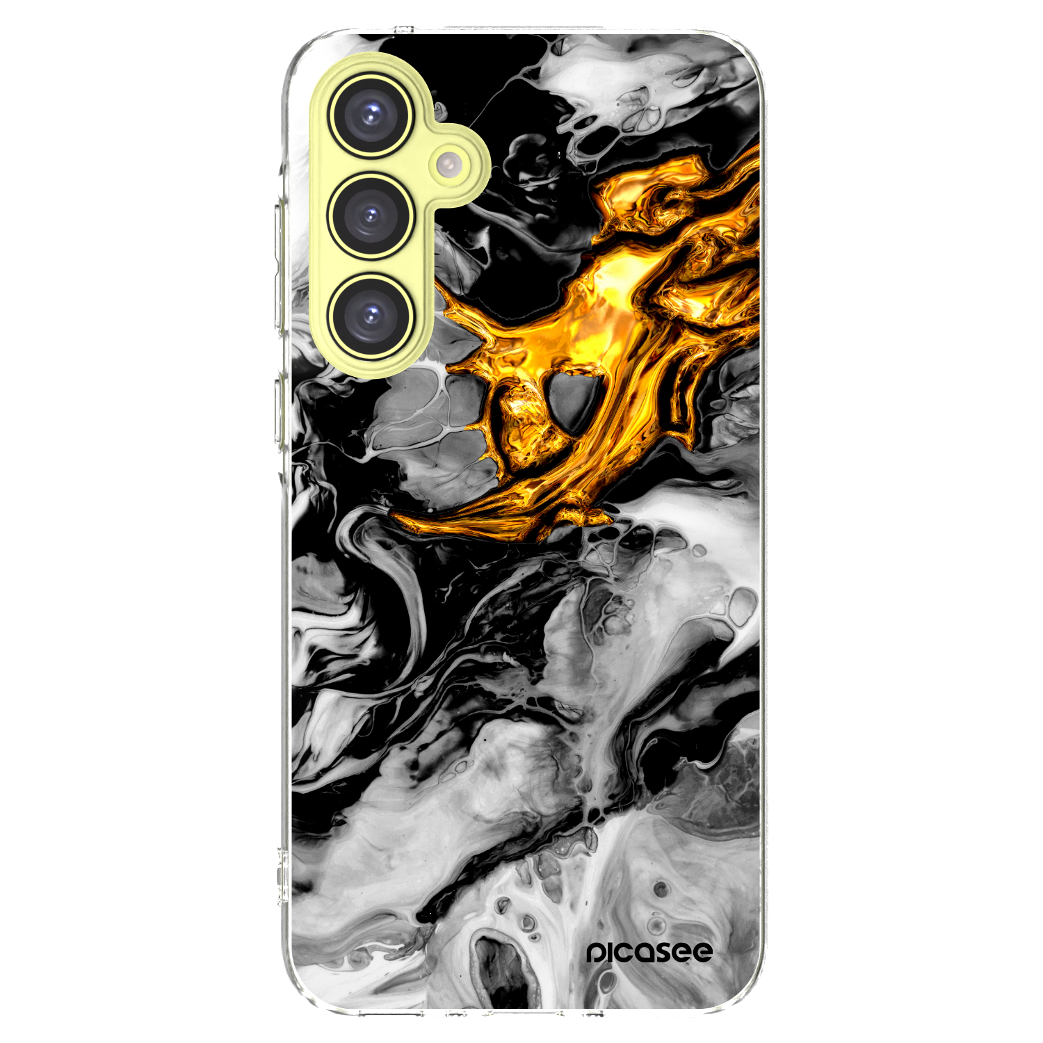 Picasee husă transparentă din silicon pentru Samsung Galaxy A35 5G A356B - Black Gold 2