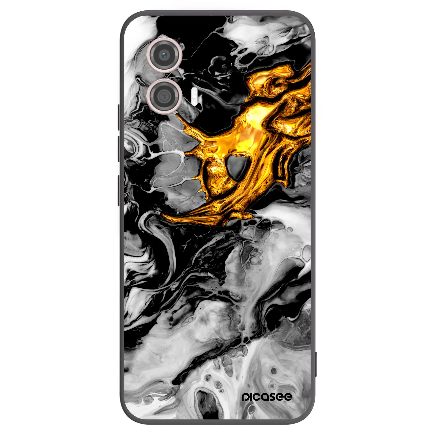 Picasee husă neagră din silicon pentru Motorola Moto G53 5G - Black Gold 2