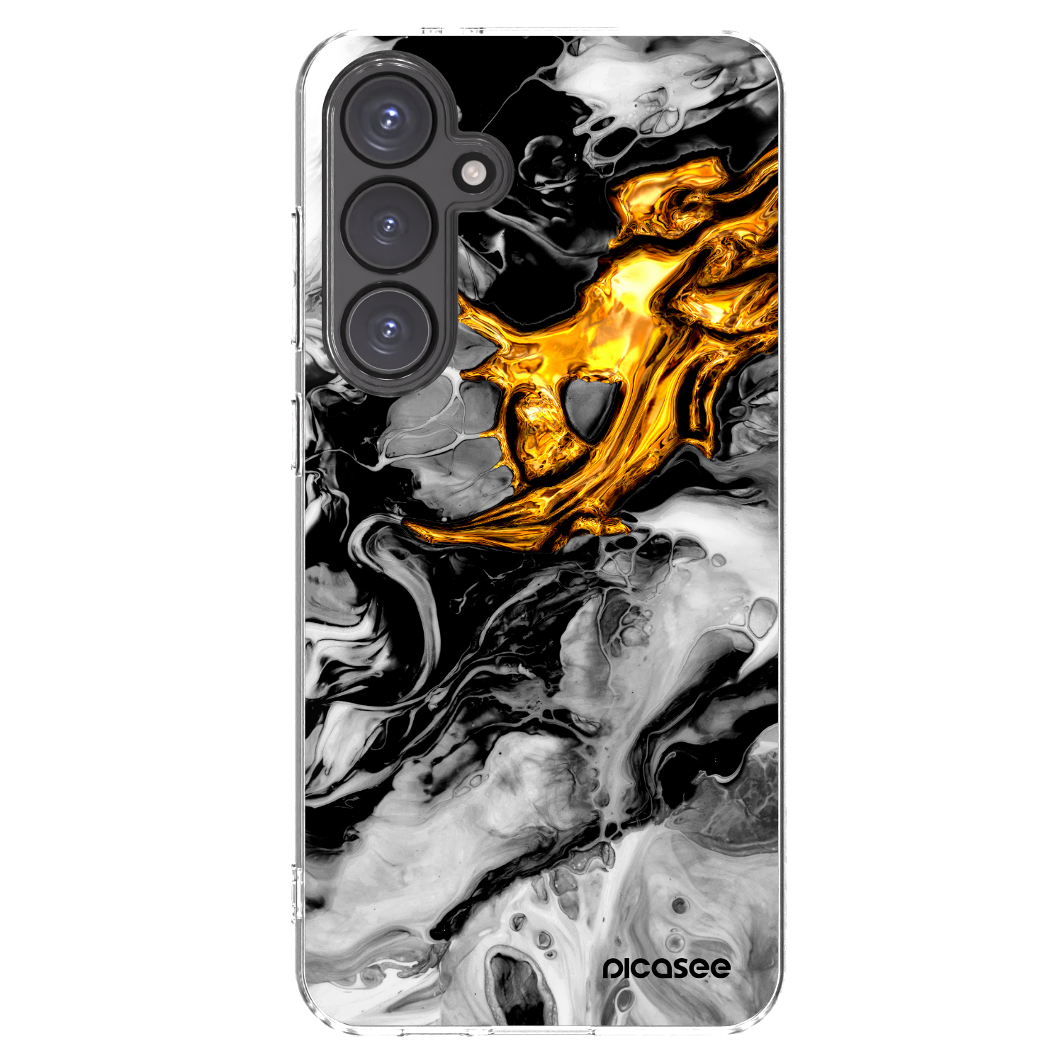 Picasee husă transparentă din silicon pentru Samsung Galaxy S24 FE S721B - Black Gold 2