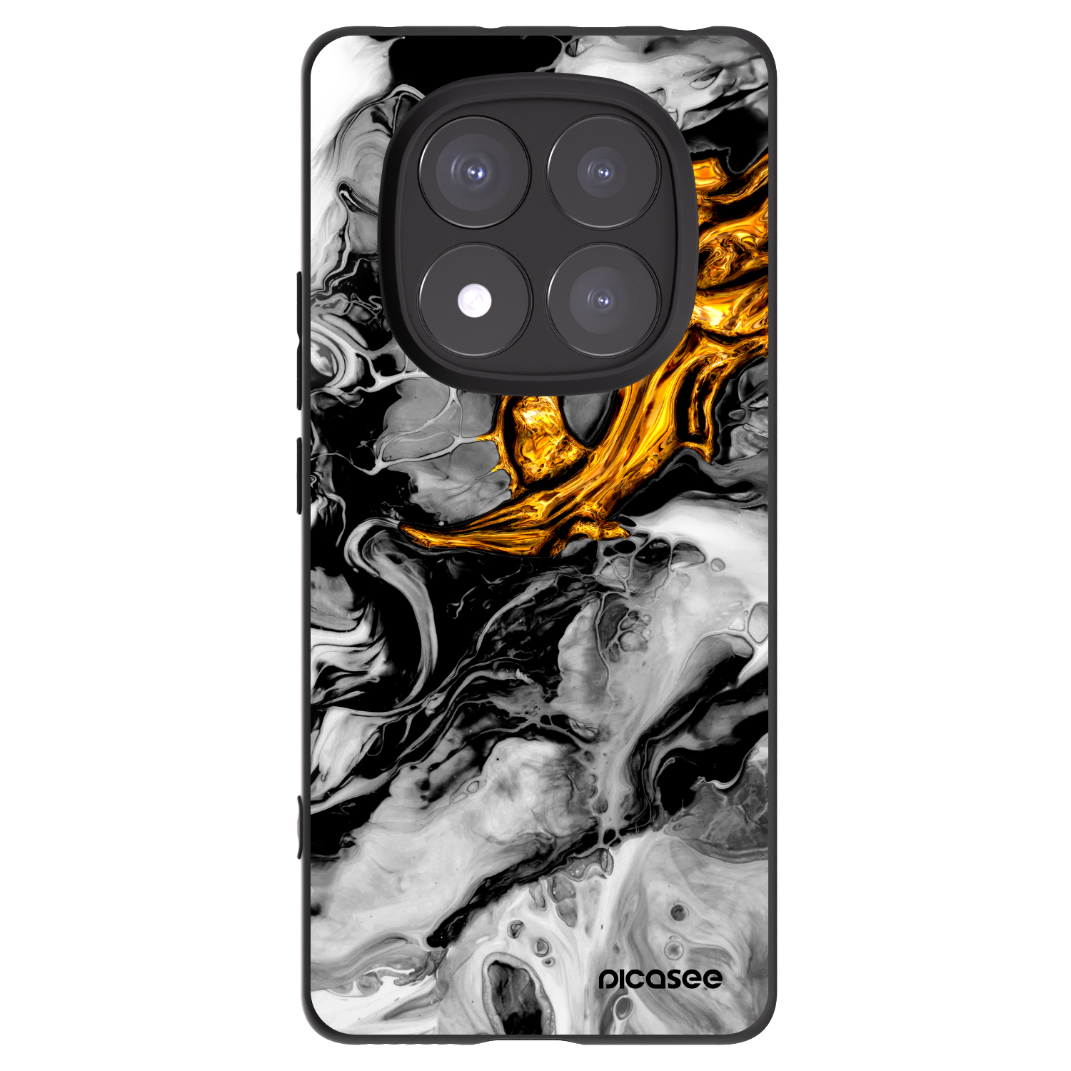 Picasee husă neagră din silicon pentru Xiaomi Redmi Note 14 Pro+ 5G - Black Gold 2