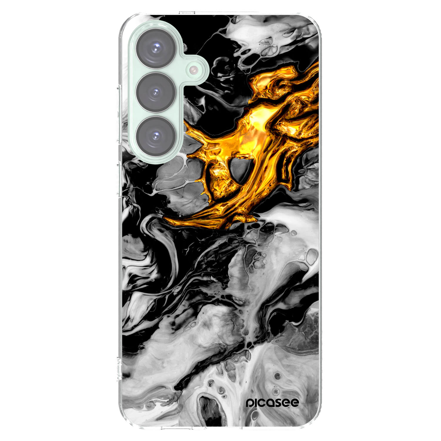 Picasee husă transparentă din silicon pentru Samsung Galaxy S25+ 5G - Black Gold 2