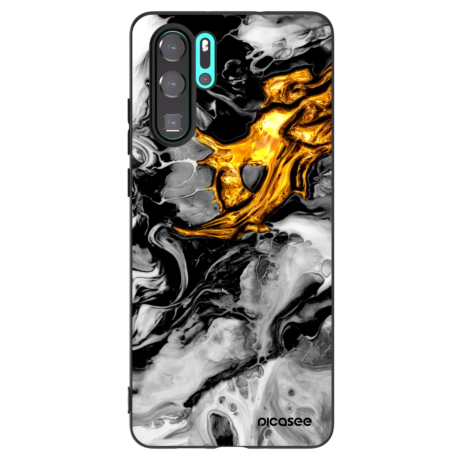 Picasee husă neagră din silicon pentru Huawei P30 Pro - Black Gold 2