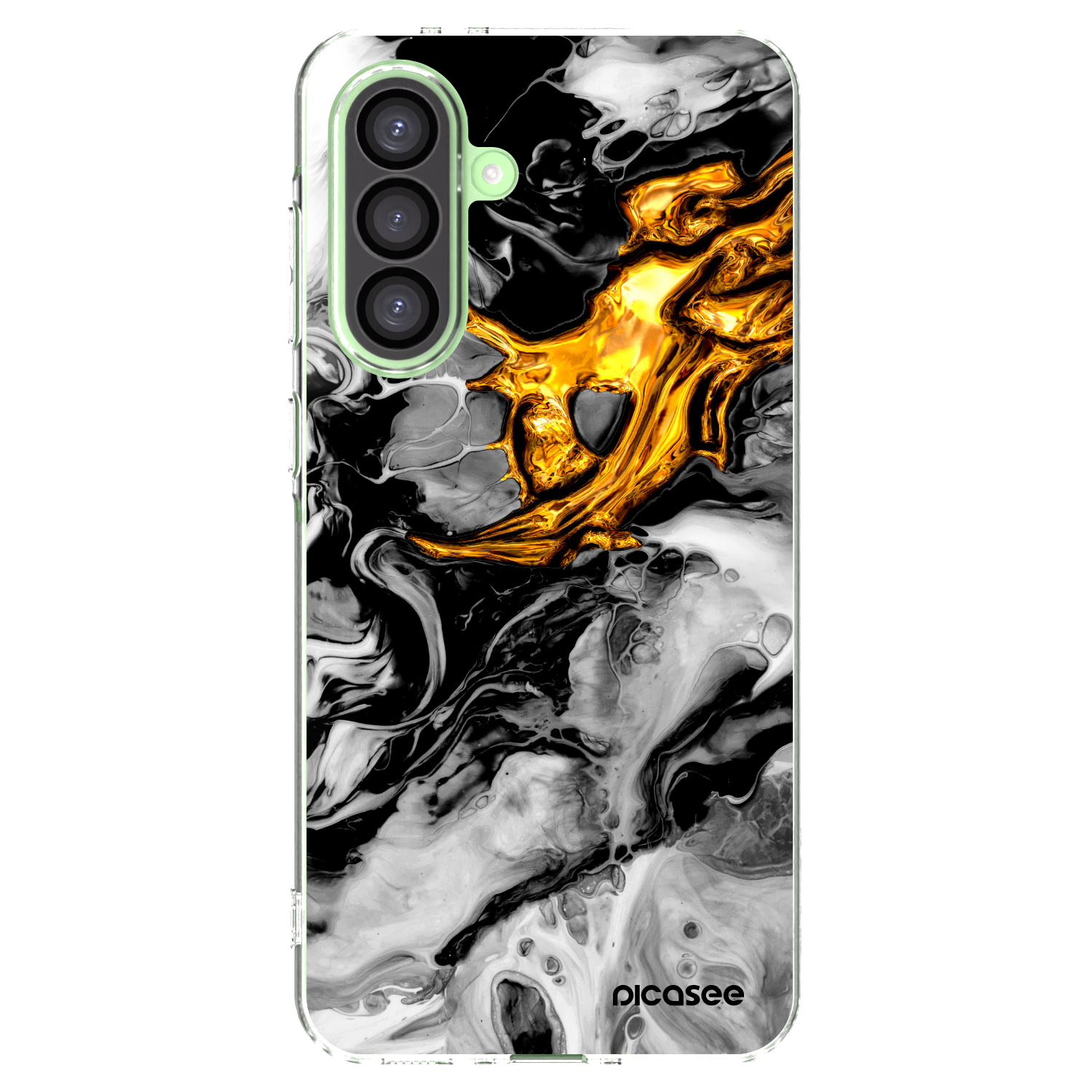 Picasee husă transparentă din silicon pentru Samsung Galaxy A26 5G A266B - Black Gold 2